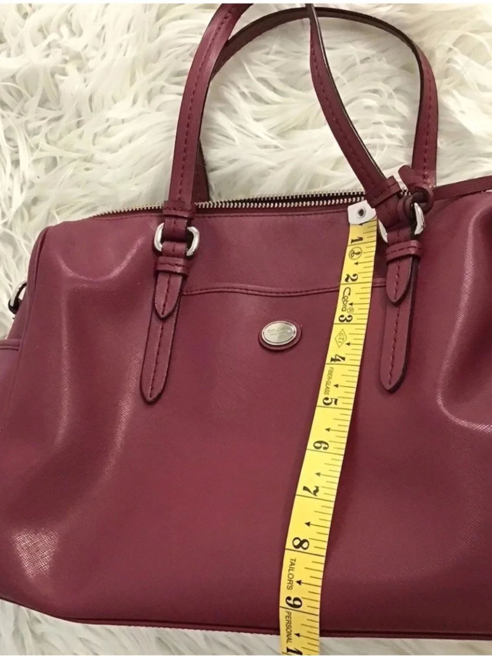 Coach Peyton Leather Nancy Satchel Purse Dusty Rose